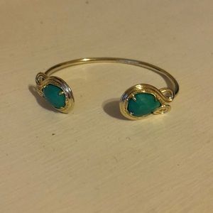Kendra Scott Turquoise and Gold Pinch Bracelet
